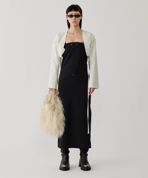 BEEDEN（ビーデン）の「HERRING BONE BARE OP（ワンピース・レディース・ブラック/ブラウン・SMALL/MEDIUM）」の2枚目の写真