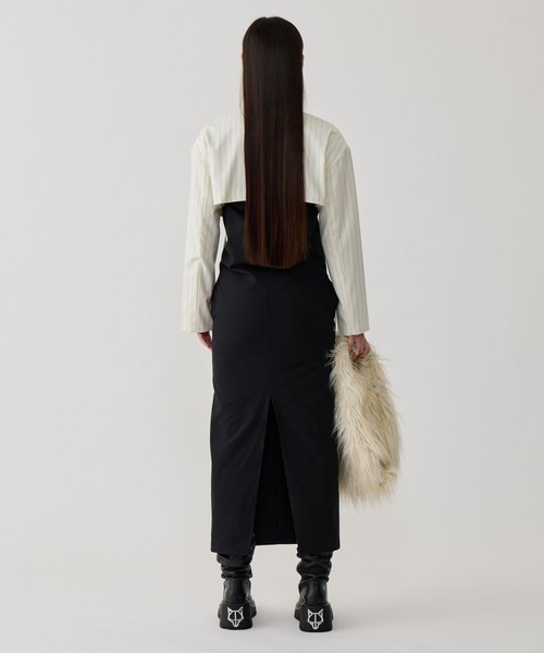 BEEDEN（ビーデン）の「HERRING BONE BARE OP（ワンピース・レディース・ブラック/ブラウン・SMALL/MEDIUM）」の6枚目の写真
