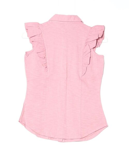 LAUREN RALPH LAUREN / ローレン ラルフ ローレン フリルトリム ジャージー スリーブレス シャツ セール】フリルトリム ジャージー スリーブレス シャツ（シャツ