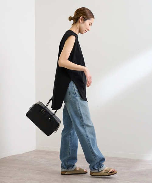 FRAMeWORK(フレームワーク)の「ATON/エイトン 12/-AIR SPINNING ROUND HEM タンクトップ(タンクトップ・レディース・ブラック/ホワイト・FREE)」の4枚目の写真