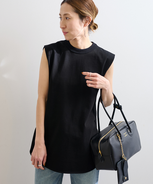 FRAMeWORK(フレームワーク)の「ATON/エイトン 12/-AIR SPINNING ROUND HEM タンクトップ(タンクトップ・レディース・ブラック/ホワイト・FREE)」の6枚目の写真