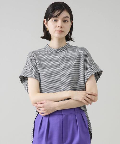 Tiara(ティアラ)の「スタンドネックトップス(シャツ/ブラウス・レディース・ホワイト×ブラック/ホワイト/ブラック・FREE)」の2枚目の写真