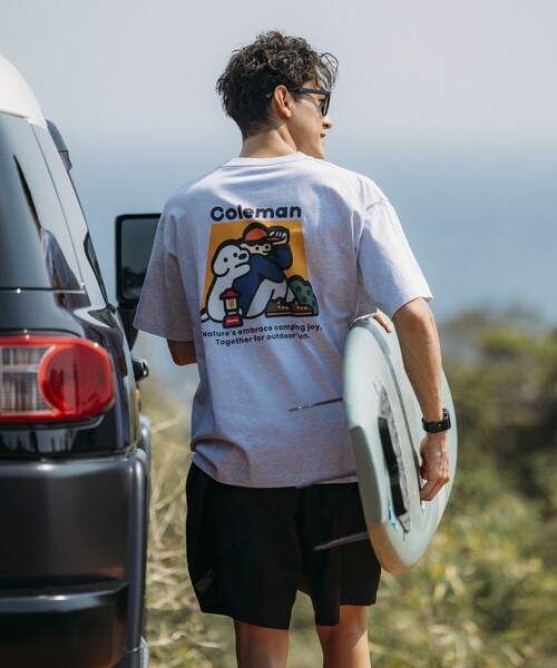 COLEMAN（コールマン）の「Coleman/コールマン Coleman×matsui×FREAK'S STORE 別注 コールマン matsui hug Ⅱ SS TEE バックプリント クルーネック 半袖T（Tシャツ/カットソー・メンズ・ホワイト/ワインレッド/チャコールグレー/ライトグレー・MEDIUM/SMALL/LARGE）」の14枚目の写真