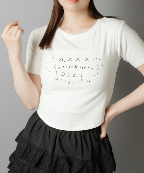 セール】ウィッシュコア ピタTシャツ/ラインストーンキャット（T