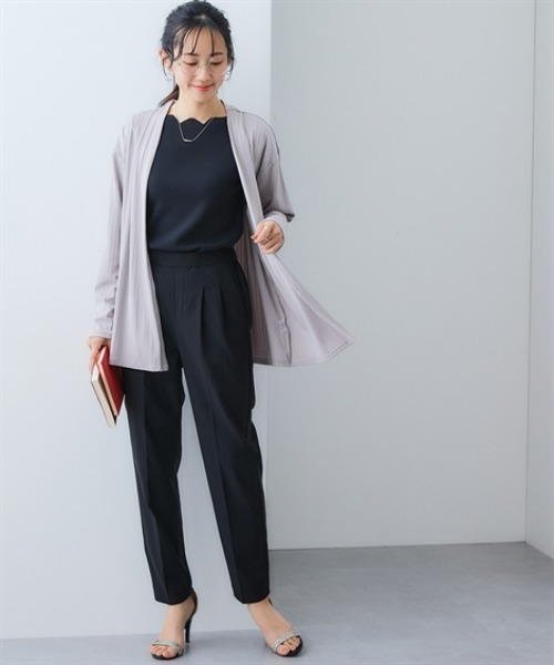 7days Life Styling(セブンデイズライフスタイリング)の「シャドーストライプカットソートッパーカーディガン(カーディガン/ボレロ・レディース・ネイビー/グレー/ブラック・M/L/LL/3L)」の8枚目の写真