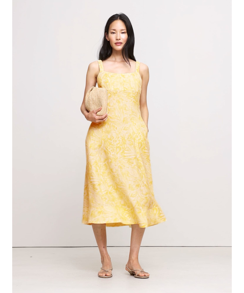 Banana Republic（バナナリパブリック）の「リネン スクエアネック ミディドレス（ワンピース・レディース・レッド/イエロー・0/6/4/2/8）」の12枚目の写真