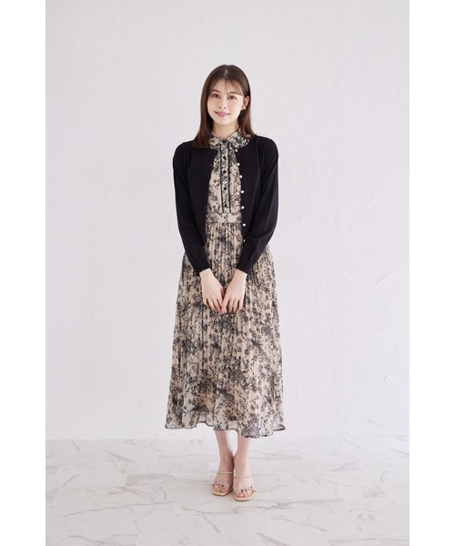 tocco closet（トッコ　クローゼット）の「プチフラワー釦カーディガン（カーディガン/ボレロ・レディース・ブラック/サックスブルー/オフホワイト/ピンク・M）」の11枚目の写真