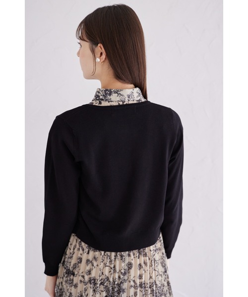 tocco closet（トッコ　クローゼット）の「プチフラワー釦カーディガン（カーディガン/ボレロ・レディース・ブラック/サックスブルー/オフホワイト/ピンク・M）」の16枚目の写真