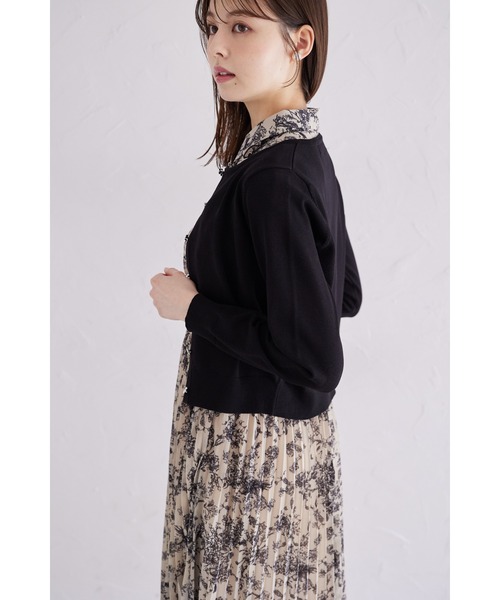 tocco closet（トッコ　クローゼット）の「プチフラワー釦カーディガン（カーディガン/ボレロ・レディース・ブラック/サックスブルー/オフホワイト/ピンク・M）」の15枚目の写真
