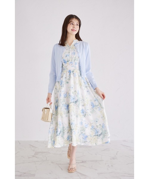 tocco closet（トッコ　クローゼット）の「プチフラワー釦カーディガン（カーディガン/ボレロ・レディース・ブラック/サックスブルー/オフホワイト/ピンク・M）」の17枚目の写真