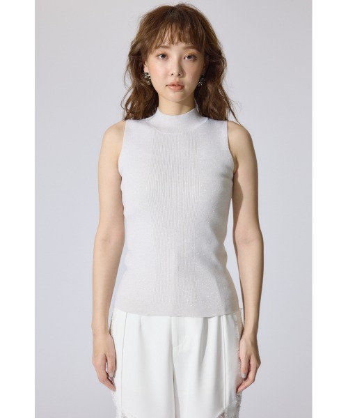 rienda（リエンダ）の「ウォッシャブルリブタンクトップ　夏服 サマーニット ノースリーブトップス（タンクトップ・レディース・ブラック/ブラウン/グレー/アイボリー・SMALL/MEDIUM）」の19枚目の写真