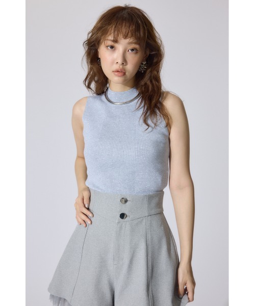 セール】ウォッシャブルリブタンクトップ 夏服 サマーニット