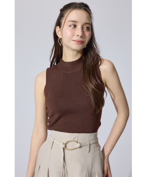 セール】ウォッシャブルリブタンクトップ 夏服 サマーニット