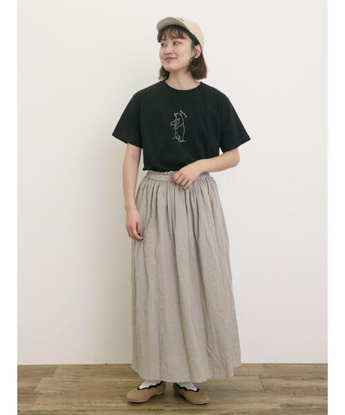 Samansa Mos2（サマンサ モスモス）の「◎アニマル刺繍Tシャツ（Tシャツ/カットソー・レディース・オフホワイト/ブルー/ブラック・F）」の16枚目の写真