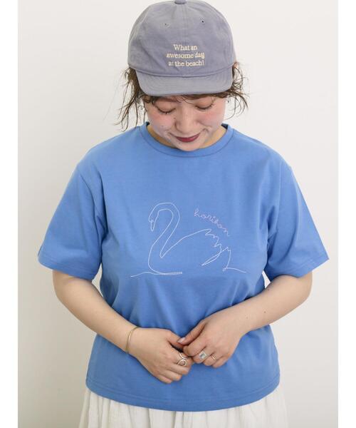 Samansa Mos2（サマンサ モスモス）の「◎アニマル刺繍Tシャツ（Tシャツ/カットソー・レディース・オフホワイト/ブルー/ブラック・F）」の20枚目の写真