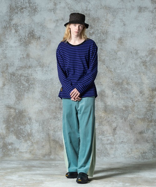 glamb（グラム）の「Loose Neck Long Sleeves T-Shirt / ルーズネックロングスリーブＴシャツ（Tシャツ/カットソー・メンズ・ホワイト/グレー/パープル/ブラック・S/M/L）」の15枚目の写真