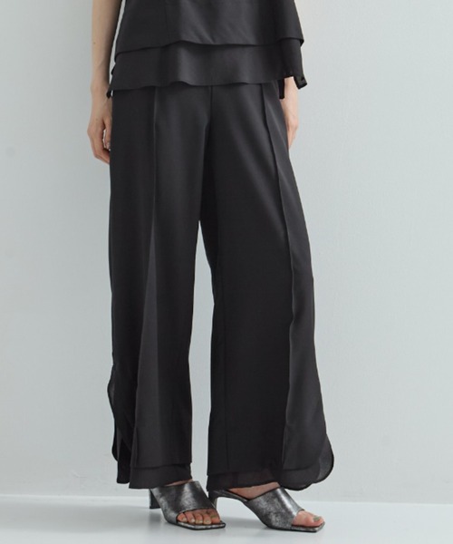 STUDIOUS別注レイヤードトラウザー/LAYERED TROUSERES セール】【STUDIOUS/ステュディオス】Sheer Layered Trousers