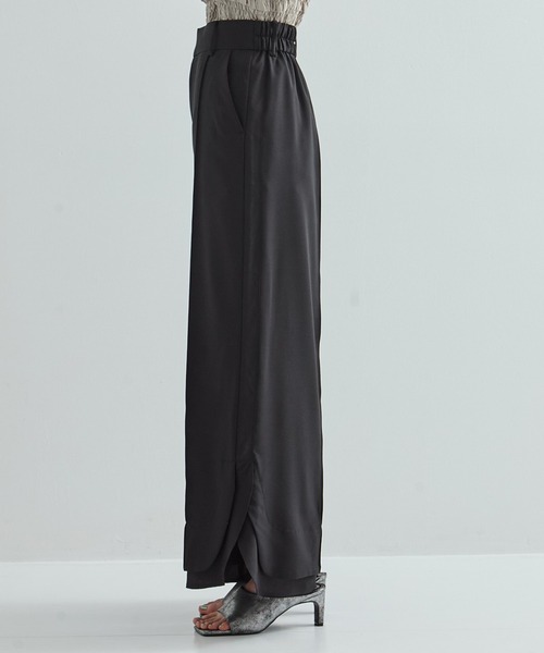 STUDIOUS（ステュディオス）の「【STUDIOUS/ステュディオス】Sheer Layered Trousers/シアーレイヤードトラウザー/スラックス（スラックス・レディース・ブラック/ライトベージュ・1/2）」の3枚目の写真