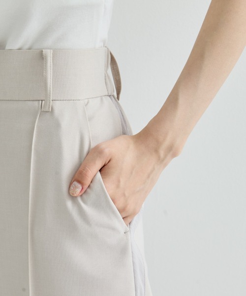 STUDIOUS（ステュディオス）の「【STUDIOUS/ステュディオス】Sheer Layered Trousers/シアーレイヤードトラウザー/スラックス（スラックス・レディース・ブラック/ライトベージュ・1/2）」の12枚目の写真