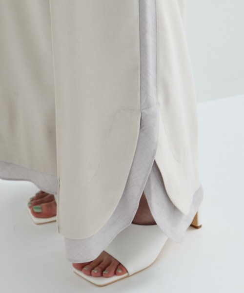 STUDIOUS（ステュディオス）の「【STUDIOUS/ステュディオス】Sheer Layered Trousers/シアーレイヤードトラウザー/スラックス（スラックス・レディース・ブラック/ライトベージュ・1/2）」の11枚目の写真