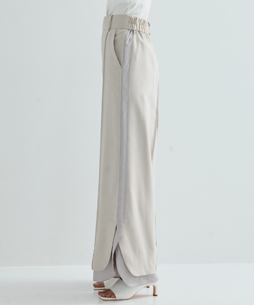 STUDIOUS（ステュディオス）の「【STUDIOUS/ステュディオス】Sheer Layered Trousers/シアーレイヤードトラウザー/スラックス（スラックス・レディース・ブラック/ライトベージュ・1/2）」の15枚目の写真