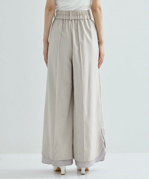 STUDIOUS（ステュディオス）の「【STUDIOUS/ステュディオス】Sheer Layered Trousers/シアーレイヤードトラウザー/スラックス（スラックス・レディース・ブラック/ライトベージュ・1/2）」の14枚目の写真