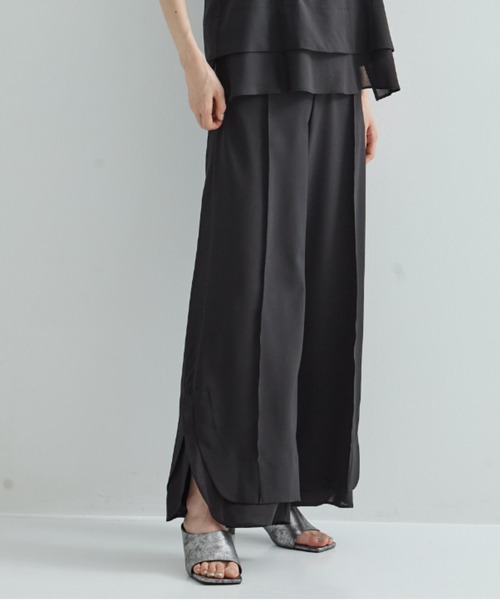 STUDIOUS（ステュディオス）の「【STUDIOUS/ステュディオス】Sheer Layered Trousers/シアーレイヤードトラウザー/スラックス（スラックス・レディース・ブラック/ライトベージュ・1/2）」の21枚目の写真
