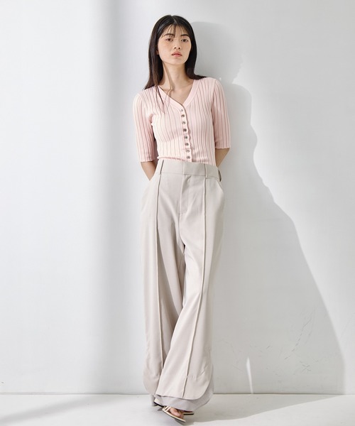 セール】【STUDIOUS/ステュディオス】Sheer Layered Trousers/シアー セール】【STUDIOUS/ステュディオス】Sheer Layered Trousers/シアー