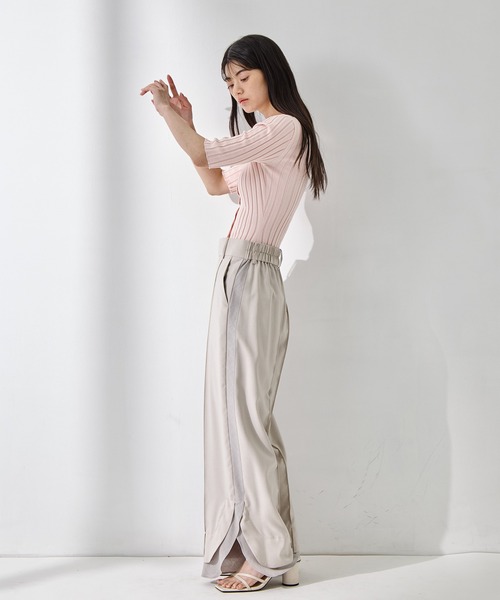 セール】【STUDIOUS/ステュディオス】Sheer Layered Trousers/シアー