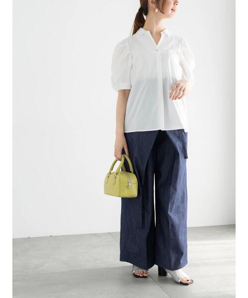 Te chichi（テチチ）の「スキッパーSH（シャツ/ブラウス・レディース・オフホワイト/ブルー/ブラック・F）」の4枚目の写真