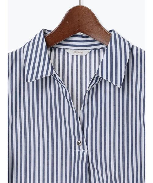 Te chichi（テチチ）の「スキッパーSH（シャツ/ブラウス・レディース・オフホワイト/ブルー/ブラック・F）」の21枚目の写真