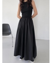 PIN（ピン）の「異素材ドッキングマキシOP（ワンピース）」