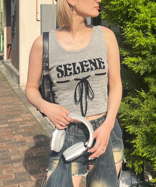 SPIRALGIRL（スパイラルガール）の「SELENEリボンノースリニット（タンクトップ・レディース・レッド/グレー/イエロー・FREE）」の10枚目の写真