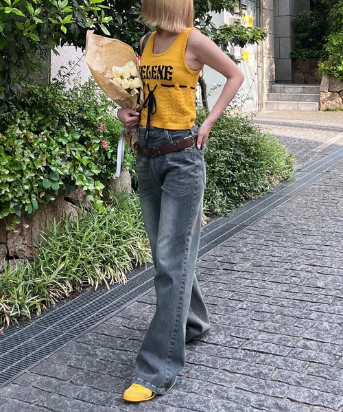 SPIRALGIRL（スパイラルガール）の「SELENEリボンノースリニット（タンクトップ・レディース・レッド/グレー/イエロー・FREE）」の15枚目の写真