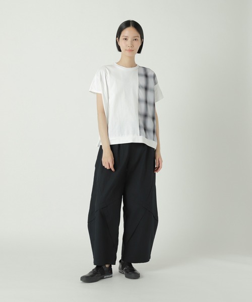 ZUCCa（ズッカ）の「チェックドッキングジャージィー / Tシャツ / S（Tシャツ/カットソー・レディース・ホワイト/ブラック/ネイビー・M size）」の7枚目の写真