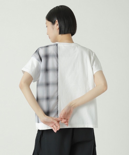 ZUCCa（ズッカ）の「チェックドッキングジャージィー / Tシャツ / S（Tシャツ/カットソー・レディース・ホワイト/ブラック/ネイビー・M size）」の5枚目の写真