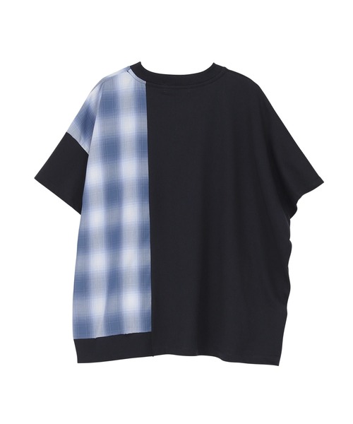 ZUCCa（ズッカ）の「チェックドッキングジャージィー / Tシャツ / S（Tシャツ/カットソー・レディース・ホワイト/ブラック/ネイビー・M size）」の8枚目の写真