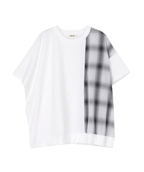 ZUCCa（ズッカ）の「チェックドッキングジャージィー / Tシャツ / S（Tシャツ/カットソー・レディース・ホワイト/ブラック/ネイビー・M size）」の9枚目の写真