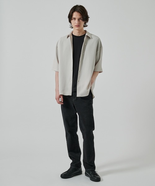 STUDIOUS(ステュディオス)の「【STUDIOUS】PLEATS SHIRTS(シャツ/ブラウス・メンズ・ライトベージュ/ブラック・1/2)」の3枚目の写真