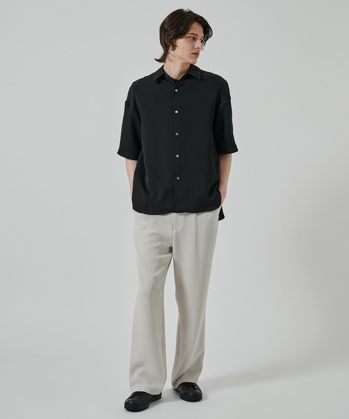 STUDIOUS(ステュディオス)の「【STUDIOUS】PLEATS SHIRTS(シャツ/ブラウス・メンズ・ライトベージュ/ブラック・1/2)」の6枚目の写真