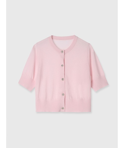 EIMY ISTOIRE（エイミーイストワール）の「ハーフスリーブシアーニットカーデ（カーディガン/ボレロ・レディース・ブラック/ラベンダー/グリーン系その他2/ホワイト/レッド/ピンク・F）」の5枚目の写真