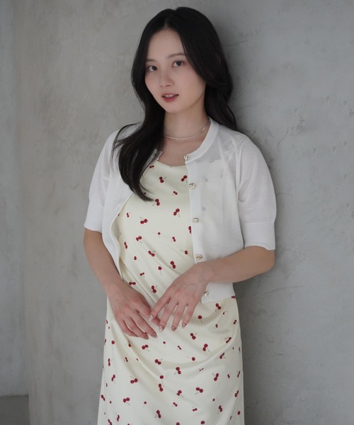 EIMY ISTOIRE（エイミーイストワール）の「ハーフスリーブシアーニットカーデ（カーディガン/ボレロ・レディース・ブラック/ラベンダー/グリーン系その他2/ホワイト/レッド/ピンク・F）」の16枚目の写真