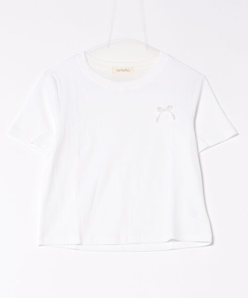 aimoha（アイモハ）の「ミニリボンTシャツ (SS)（Tシャツ/カットソー・レディース・グレー/ブラック/ホワイト/ライトグレー/イエロー・FREE）」の18枚目の写真