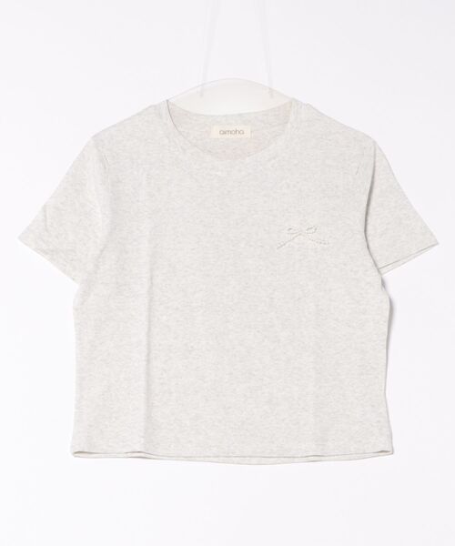 aimoha（アイモハ）の「ミニリボンTシャツ (SS)（Tシャツ/カットソー・レディース・グレー/ブラック/ホワイト/ライトグレー/イエロー・FREE）」の20枚目の写真