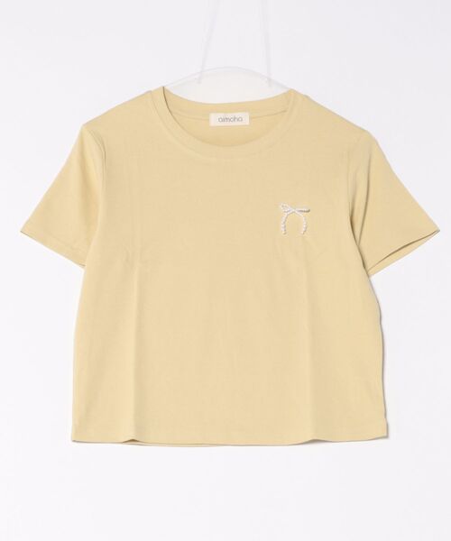 aimoha（アイモハ）の「ミニリボンTシャツ (SS)（Tシャツ/カットソー・レディース・グレー/ブラック/ホワイト/ライトグレー/イエロー・FREE）」の22枚目の写真