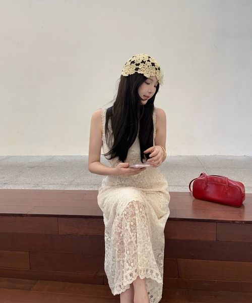 VEILA(ヴェイラ)の「vネックレースのキャミワンピース(ワンピース・レディース・アイボリー・M/S)」の9枚目の写真