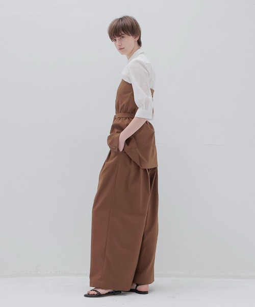 DRESSLAVE(ドレスレイブ)の「narrow belt tuck wide pants(ナローベルトタックワイドパンツ)(その他パンツ・レディース・ブラック/ブラウン・36/38)」の5枚目の写真