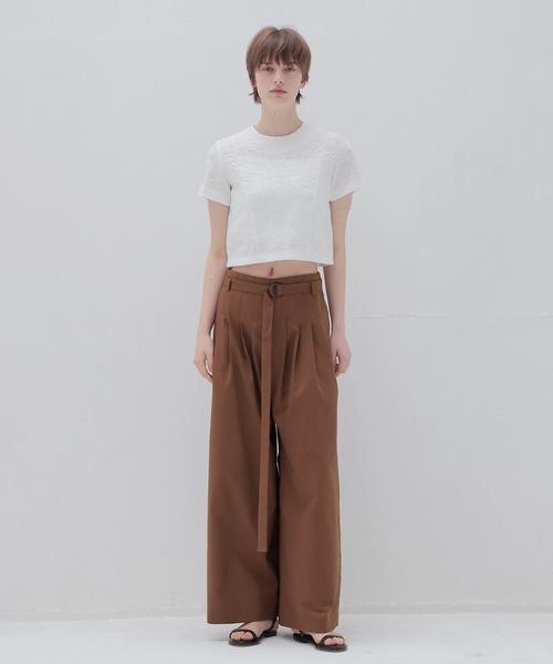 DRESSLAVE(ドレスレイブ)の「narrow belt tuck wide pants(ナローベルトタックワイドパンツ)(その他パンツ・レディース・ブラック/ブラウン・36/38)」の6枚目の写真