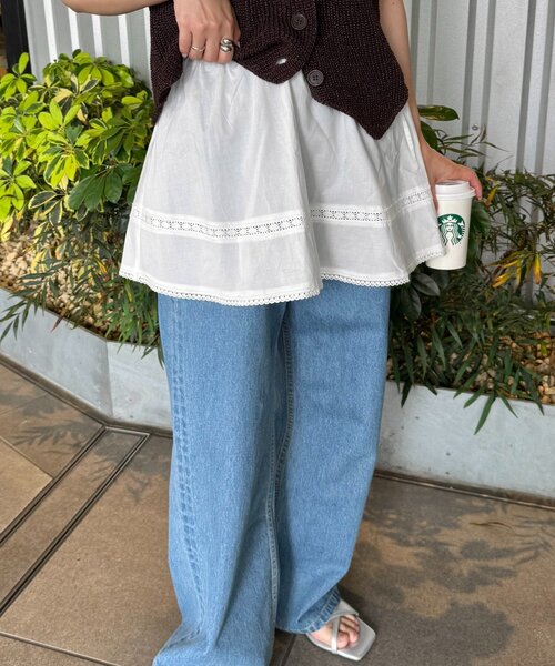 WILLOW(ウィロー)の「【willow】レイヤードコットンレースミニスカ(スカート・レディース・ホワイト・ONE SIZE)」の8枚目の写真