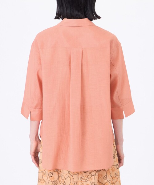TRANS WORK(トランスワーク)の「【L】【接触冷感】【ウォッシャブル】シルキーローンシャツブラウス(シャツ/ブラウス・レディース・オレンジ/ブルー系その他4/オフホワイト・46/44)」の9枚目の写真